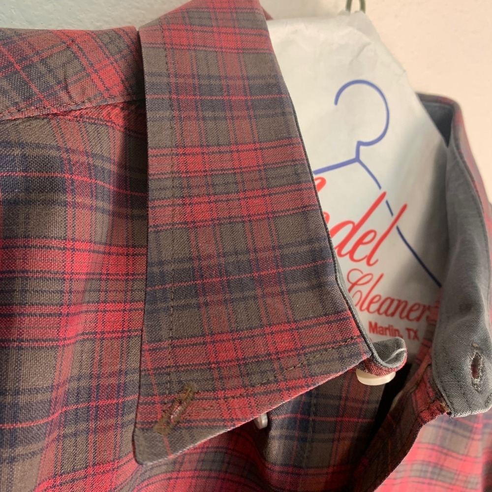 Cinch Western Shirt Mens XL Meas. Red Plaid Long Sleeve Button Down Cotton Tag L - Picture 4 of 16